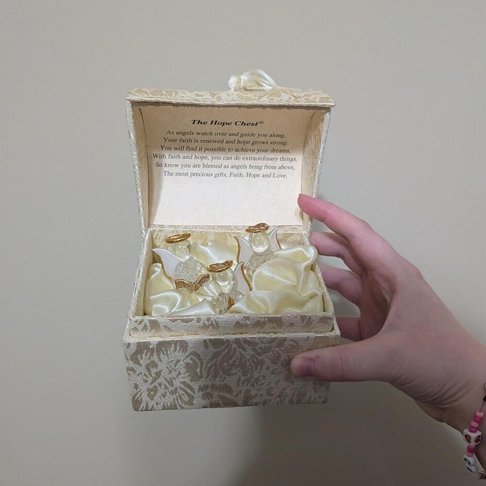 The‎ Hope Chest With Angel Figurines, Gold Accents And White Wings